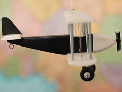 Hanging Airplane, Black White, Nursery Decor, Decorative wooden airplane