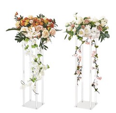 VEVOR 2PCS 31.5in High Wedding Flower Stand, With Acrylic Laminate, Gold Metal