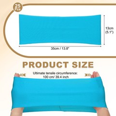 25 Pcs Spandex Chair Sashes Bows with Slider Buckle, Peacock Blue