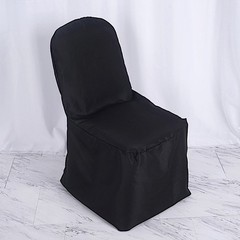 100 BLACK Polyester BANQUET CHAIR COVERS Wedding Ceremony Supplies Event Décor