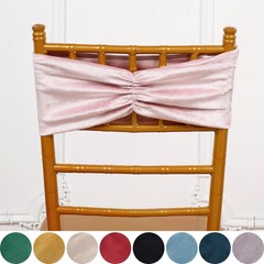 5 Velvet Ruffled Stretchable Chair Sashes Wedding Party Events Home Decorations