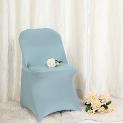 20 DUSTY BLUE FOLDING Stretch SPANDEX CHAIR COVERS Event Reception Decorations