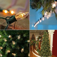 Abeja C7 Clear Christmas Lights Warm White, 25Ft Outdoor Incandescent String …