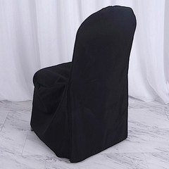 25 Black POLYESTER BANQUET CHAIR COVERS Wedding Reception Party Decorations