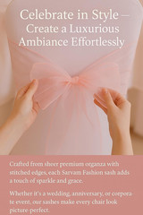 Elegant Organza Chair Sashes Sheer Fabric Sashes for Weddings, Parties, and Spec