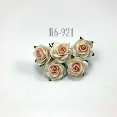 1″/2.5cm Mulberry Open Roses Paper flower Wedding Scrapbook Craft (R6-4/PINK-C)