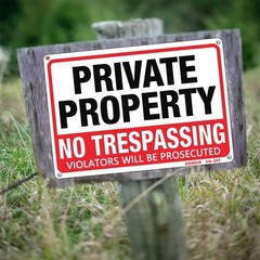 4 Pack Private Property No Trespassing Sign Metal 10″x14″ Rust Free Aluminum,…