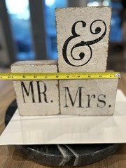 RUSTIC MARLIN RECLAIMED WOOD Block Set Of 3 Mr. & Mrs. Wedding Shower Decor