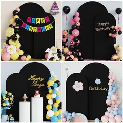 Wedding Arch Backdrop Cover 7.2FT, 6FT Spandex Fitted Wedding 7.2FT,6FT Black
