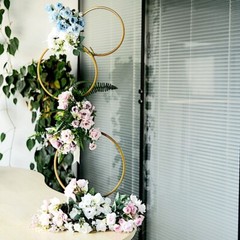 3 ft Metal Hoops Pillar STAND Backdrop Decoration Party Events Home Supplies