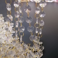 50M 14mm Octagonal Acrylic Crystal Beads Chain Strand Garland Wedding Hanging