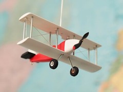 Hanging Airplane, Red White Black, Nursery Decor, Decorative wooden airplane