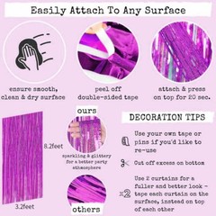 1-4 Photo Backdrop Metallic Foil Fringe Curtain Tinsel Party Birthday Door Decor