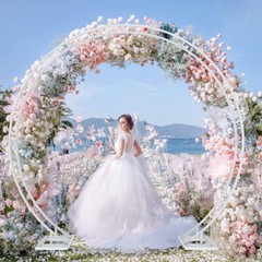 Round Backdrop Stand Metal Double Hoop Wedding Party Balloon Flower Arch Frame