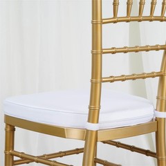 White POLYESTER CUSHION for CHIAVARI CHAIR Wedding Ceremony Dinner Decoration