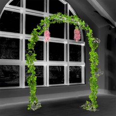 7.9 FT Black Metal Arch For Wedding Party Bridal Prom Garden Floral Decoration