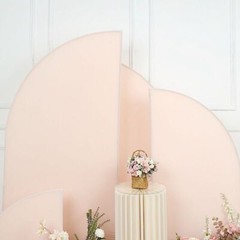 4 Fitted Spandex Matter Half Moon Wedding Arch Backdrop STAND COVERS Set Party