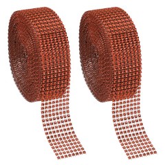 2 Roll 1.5″x20 Yard Crystal Rhinestones Mesh Ribbon Red (4mm)
