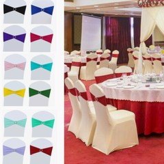 25/50/100PCS Spandex Stretch Chair Cover Sashes Bows Wedding Party Decoration