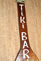 Beach Wedding Tiki Bar Decor, Hand-Painted Vibrant Colors Wood Tiki Paddle