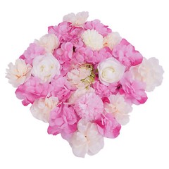 3D Flower Wall Panel-12pcs Artificial Flower Wall Background Silk Rose Wedding