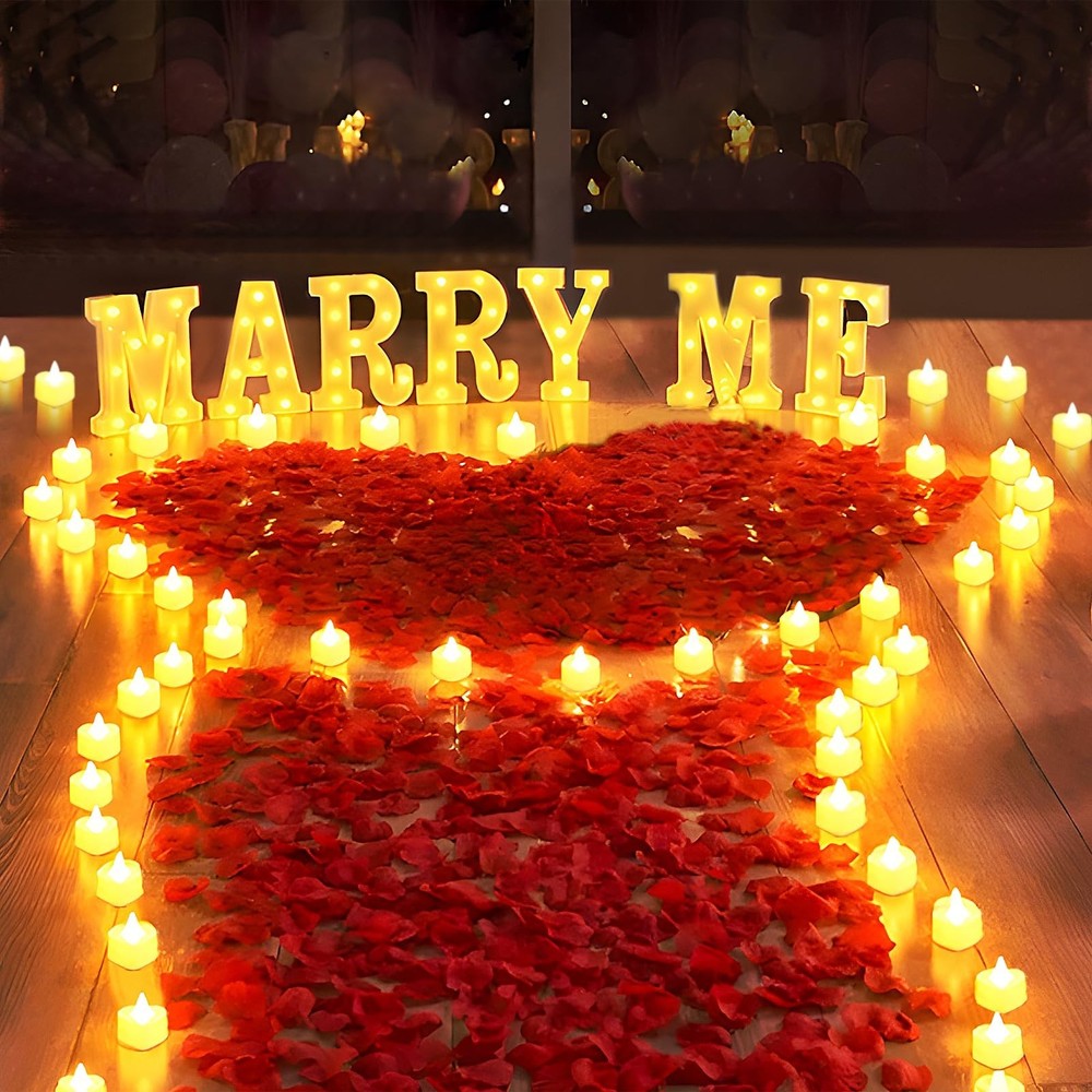 2031 Pcs Marry Me Light Up Letters Proposal Decorations, Marry Me Sign with 2…