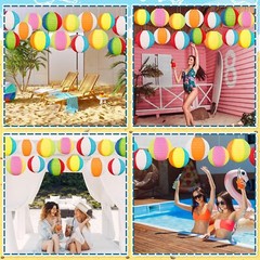 15Pcs Pool Party Decorations Beach Ball Paper Lanterns – Summer Luau Themed H…