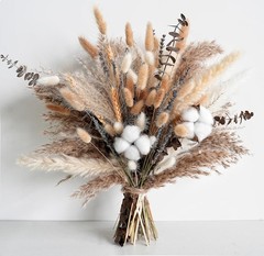 Natural Dried Flower Bouquet – Ppas Grass, Cotton Stems, Bunny Tails,