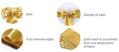 25/50/100/150/200 Satin Chair Sashes Silky Sateen Bows for wedding party décor