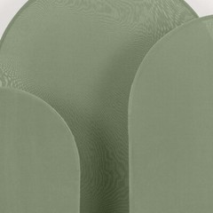 3 DUSTY SAGE GREEN Matte Fitted Spandex Round Top Arch Backdrop STAND COVERS Set