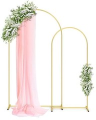 Arch Backdrop Stand Set, Metal, Set of 2, 7.2 ft and 6 ft | 7.2FT, 6.0FT Gold