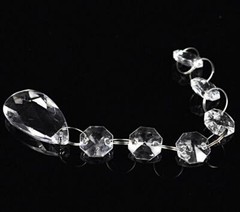 60pcs 17.5cm Teardrop Acrylic Crystal Beads Curtain Chandelier Garland Pendants