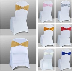 Chair Sashes Spandex Stretch Chair Bows with Buckle Slider for Wedding Party …