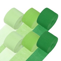 6-Rolls 492ft Crepe Paper Streamer [3 Colors-1.8 Inch x 82 Ft/Roll]