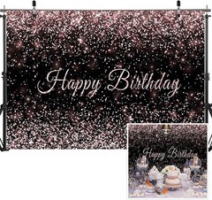 103Pcs Rose Gold Black Birthday Decorations, Black Rose Gold Birthday Balloon…