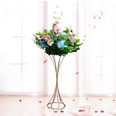 5Pcs Gold Wedding Flower Stand Metal Floor Table Trumpet Vase Centerpiece 19.7″H