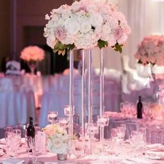 2PCs 60/80cm Acrylic Tabletop Flower Stand Centerpieces Wedding Decor Clear Rack