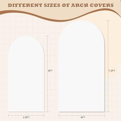 Arch Backdrop Cover Set of 2 – 6FT & 7.2FT Spandex Fabric Arch 7.2FT+6FT White