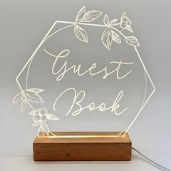 LED Light-Up Acrylic Event Sign for Ceremony | Guest Book Sign