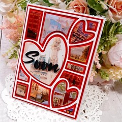 Heart Rectangle Frame Metal Die Cuts,Splicing Rectangular Background Wedding …