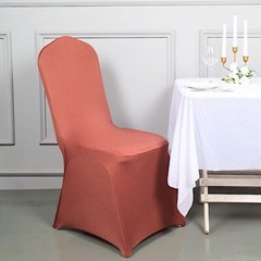 10 Terracotta Spandex Fitted Banquet Chair Covers Wedding Reception Decorations