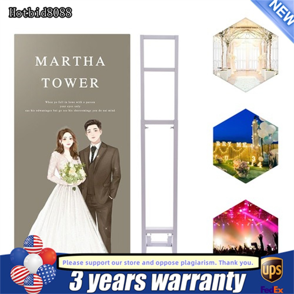 2m Iron Adjustable Height Wedding Arch Backdrop Stand Garden Arbor Frame