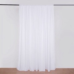 WHITE 10 ft x 10 ft Polyester Sheer Chiffon Dual Layer CURTAIN Rod Pockets Party