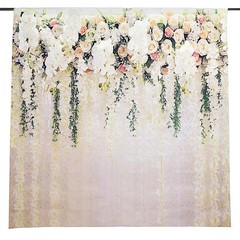 8 ft Printed Vinyl PHOTO BACKDROP White Roses Party BANNER Events Decorations