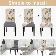 SearchI Dining Room Chair Covers Slipcovers Set of 6, Spandex Super Fit Stret…