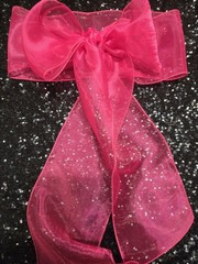 15pc Sheer Chair Decor Bow Sash 104″x5 Magenta Hot Pink #3 Wedding Party Organza