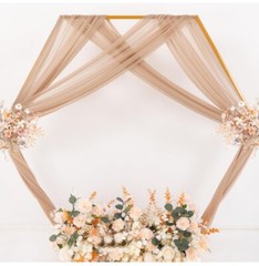 Wedding Arch Draping Fabric 2 Panels of 20Ft Nude Chiffon-Drapery for Outdoor
