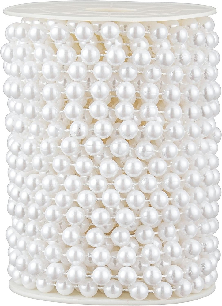 48 Feet Faux Pearl Beads Garland 8Mm Craft String Pearls for Wedding Centerpiece