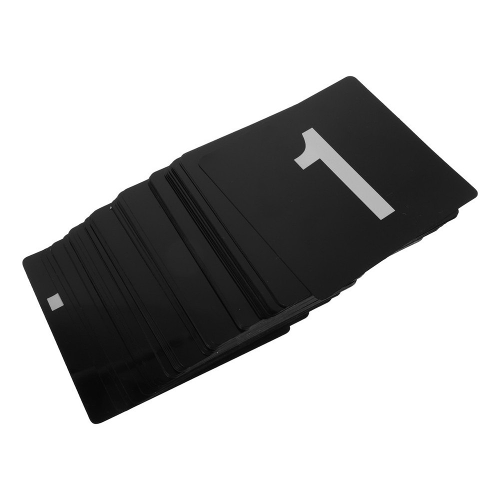 100Pcs Wedding Table Number Cards Black PVC for Party Cafe Restaurant Seating