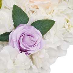 6Pcs White Purple Artificial Flower Wall Panels 3D Floral Backdrop Decoration